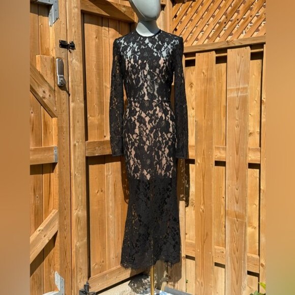 🆕 BRONX & BANCO 🧿 NWOT Colette Noir Black Lace Gown, Sz M US 6 - Picture 2 of 14